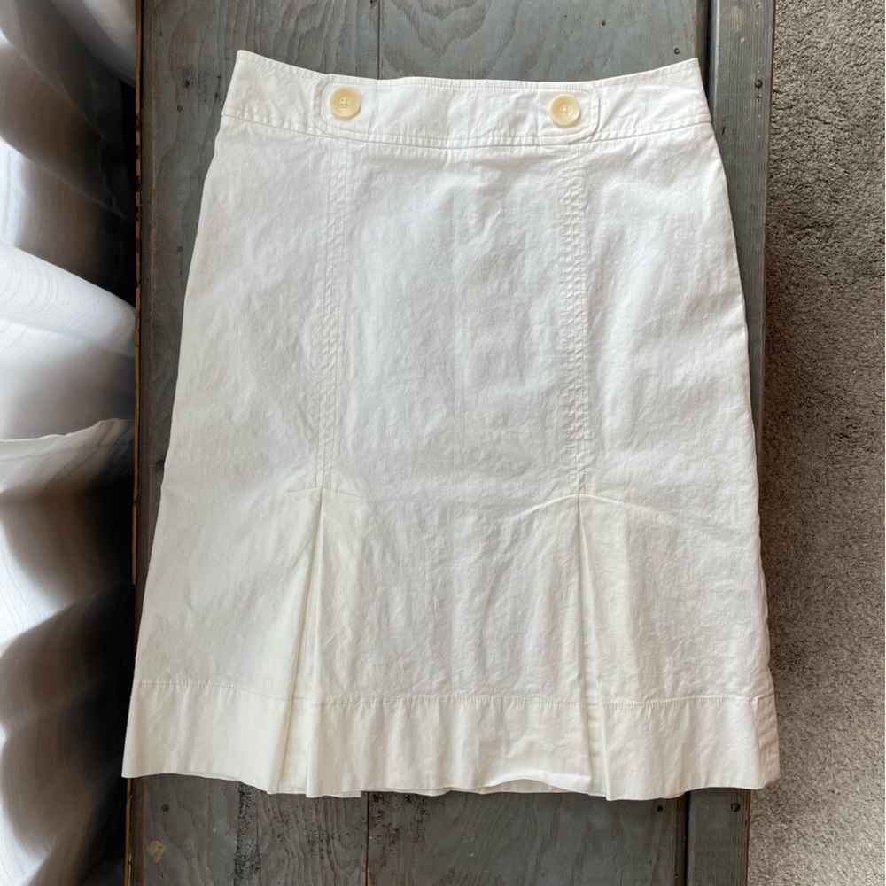 Margaret O’Leary white midi skirt | size small
